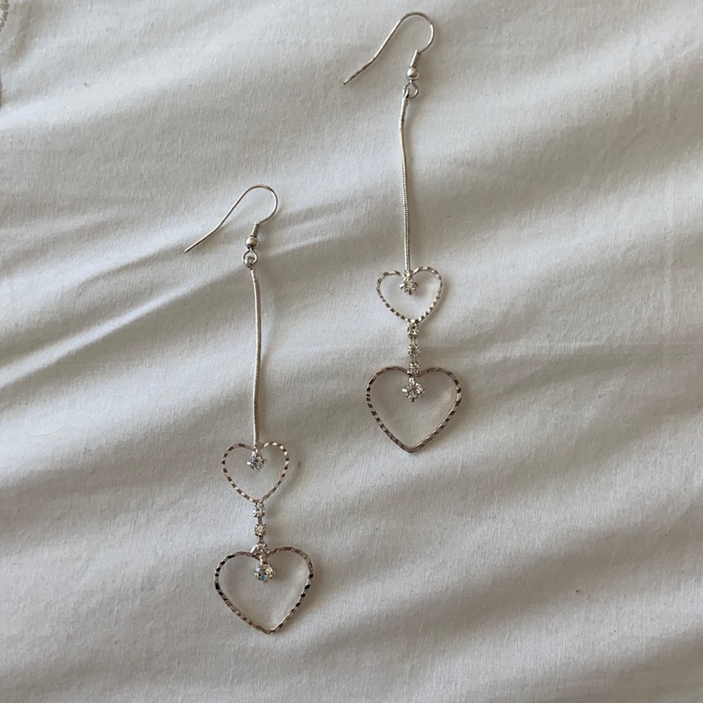Heart drop earrings!!